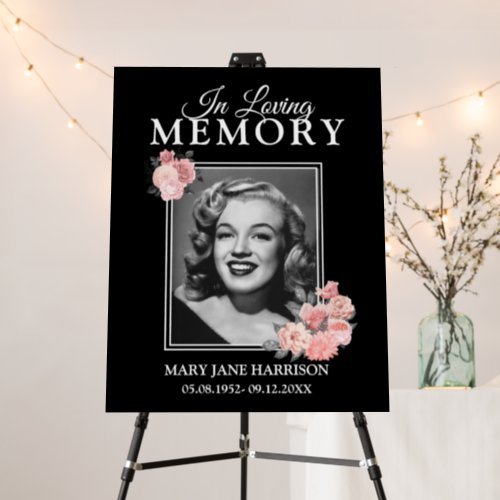 Elegant Pink Floral  Photo Memorial Foam Board