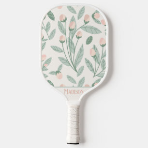 Elegant Pink Floral Pickleball Paddle