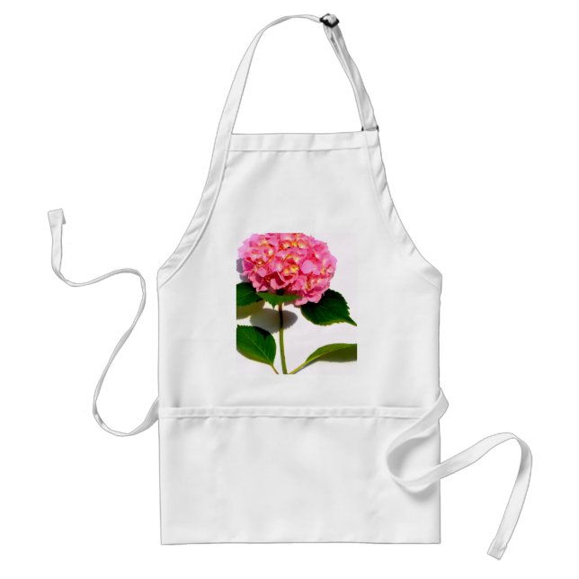 Elegant pink floral pink hydrangea  adult apron (Front)
