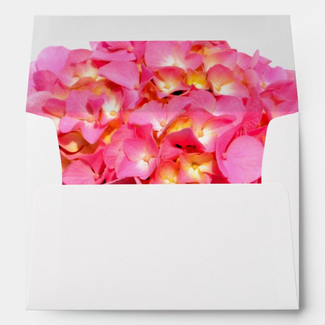 Elegant pink floral pink hydrangea  envelope (Back (Bottom))