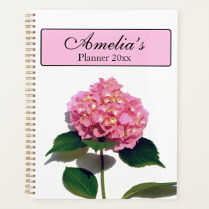 Elegant pink floral pink hydrangea  planner