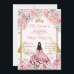 Elegant Pink Floral Princess Butterfly Quinceañera Invitation<br><div class="desc">Elegant Pink Floral Princess Butterfly Quinceañera Invitation
Quinceañera 15 Anos,  16th Birthday Butterfly</div>