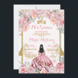 Elegant Pink Floral Princess Butterfly Quinceañera Invitation<br><div class="desc">Elegant Pink Floral Princess Butterfly Quinceañera Invitation
Quinceañera 15 Anos,  16th Birthday Butterfly</div>