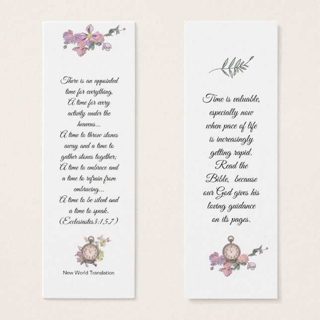 Elegant Pink Floral Religious Bible Wisdom (Front & Back)