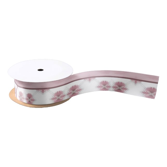 Elegant Pink Floral Ribbon (Spool)
