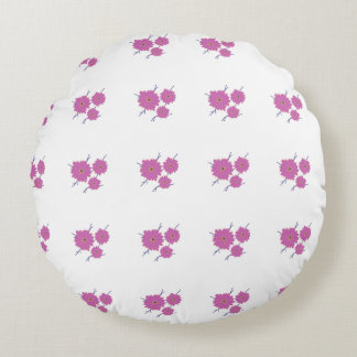 Elegant Pink Floral  Round Pillow