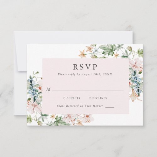 Elegant Pink Floral RSVP Card