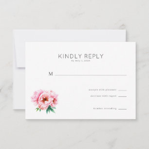 Elegant Pink Floral RSVP Card