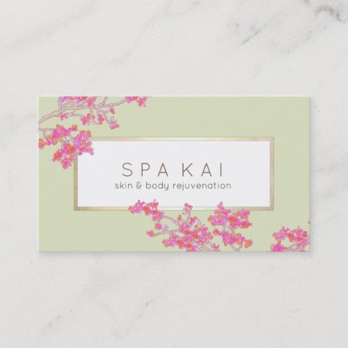 Elegant Pink Floral Salon and Spa Business Card