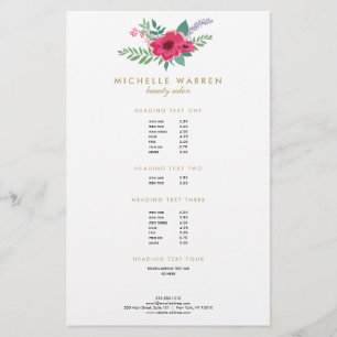 Elegant Pink Floral Salon Flyer