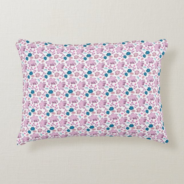 Elegant Pink Floral Seamless Pattern Accent Pillow (Front)