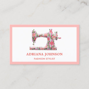 Black gold sewing machina floral business card template printable – Pink  the Cat