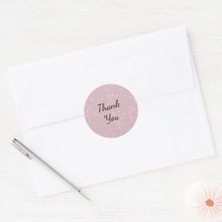 Elegant Pink Floral Thank You Business Packaging Classic Round Sticker