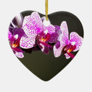 Elegant pink floral tropical pink orchids ceramic ornament