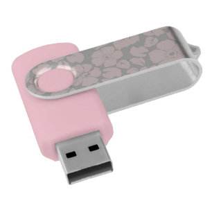 elegant pink floral USB flash drive