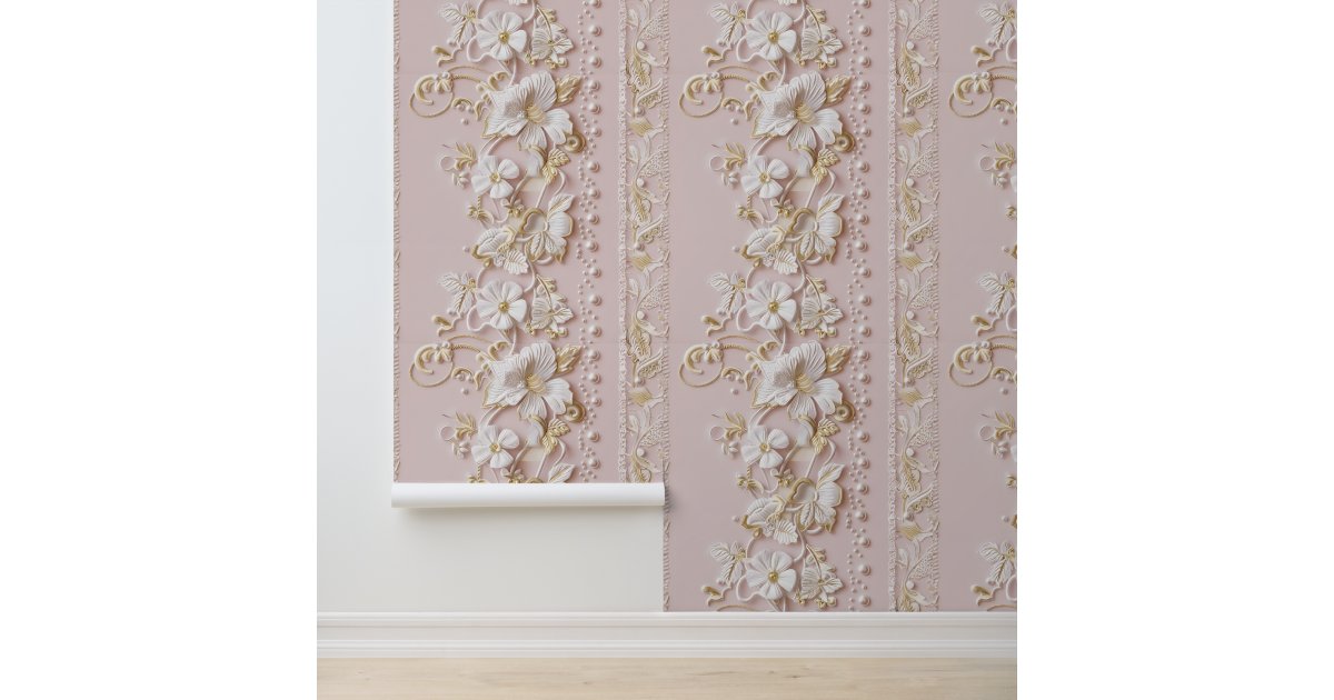 Elegant Pink Floral Wallpaper | Zazzle