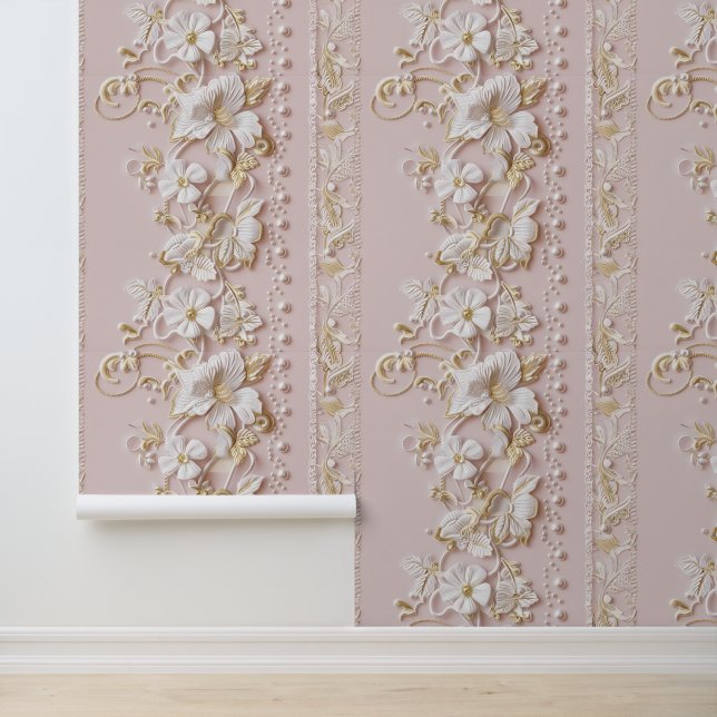 Elegant Pink Floral Wallpaper (Application)