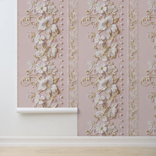 Elegant Pink Floral Wallpaper | Zazzle
