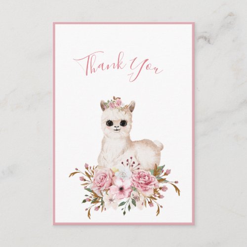 Elegant Pink Floral Watercolor Baby Shower Thank You Card