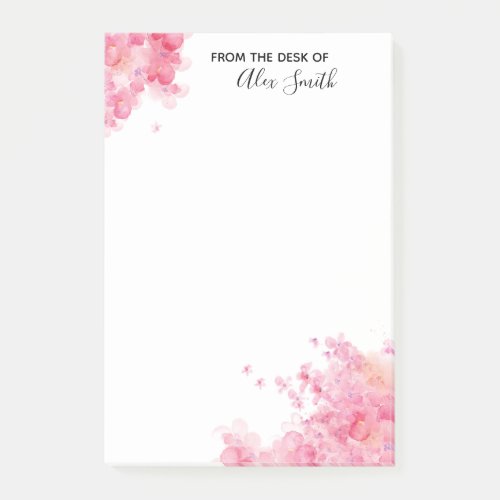 Elegant Pink Floral Watercolor Flowers Post_it Notes