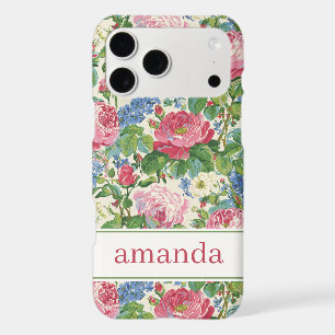 Elegant Pink Floral Watercolor Personalized iPhone 17 Pro Max Case