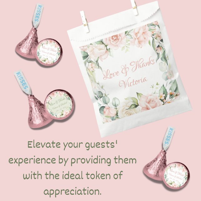 Elegant Pink Floral Wedding Bridal Shower Favor Bag (Creator Uploaded)
