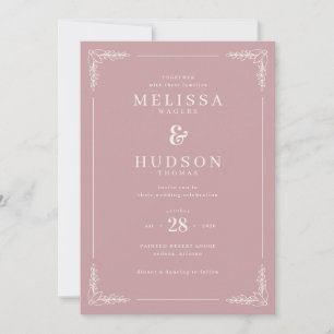 Elegant Pink Floral Wedding Invitation