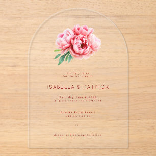 Elegant Pink Floral Wedding Invitation