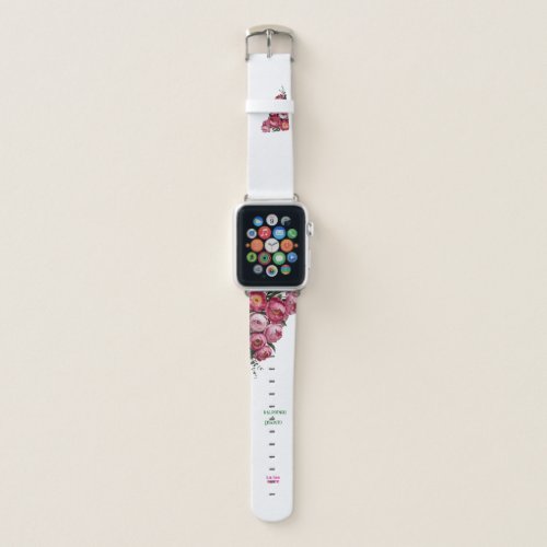 Elegant Pink Floral Wedding Welcome Sign Apple Watch Band