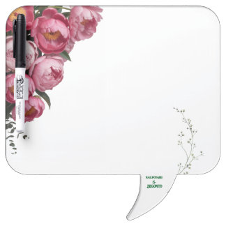 Elegant Pink Floral Wedding Welcome Sign  Dry Erase Board