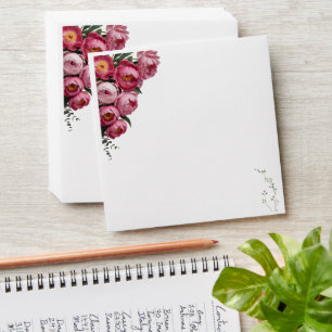 Elegant Pink Floral Wedding Welcome Sign Envelope