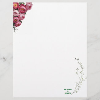 Elegant Pink Floral Wedding Welcome Sign  Letterhead