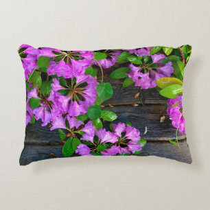 Elegant pink florals pink azaleas pink flowers accent pillow