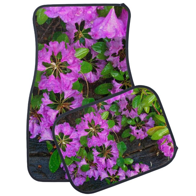 Elegant pink florals pink azaleas pink flowers car floor mat (Set)