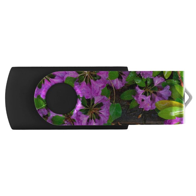 Elegant pink florals pink azaleas pink flowers flash drive (Front)