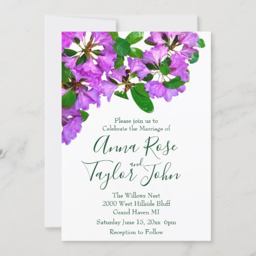 Elegant pink florals pink azaleas pink flowers invitation