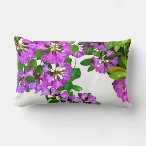 Elegant pink florals pink azaleas pink flowers lumbar pillow