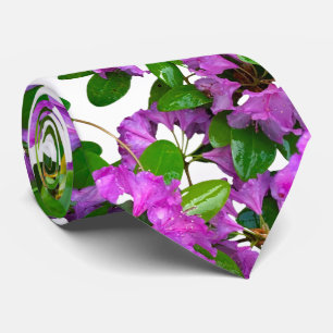 Elegant pink florals pink azaleas pink flowers neck tie