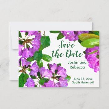 Elegant Pink Florals Pink Azaleas Pink Flowers Save The Date by Omtastic at Zazzle