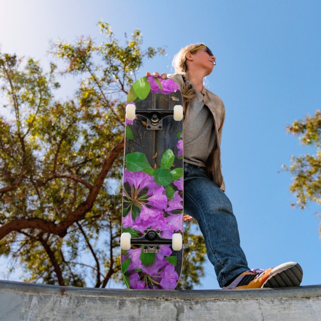 Elegant pink florals pink azaleas pink flowers skateboard (Outdoor 1)