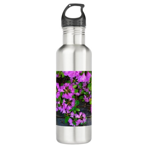 Elegant pink florals pink azaleas pink flowers stainless steel water bottle