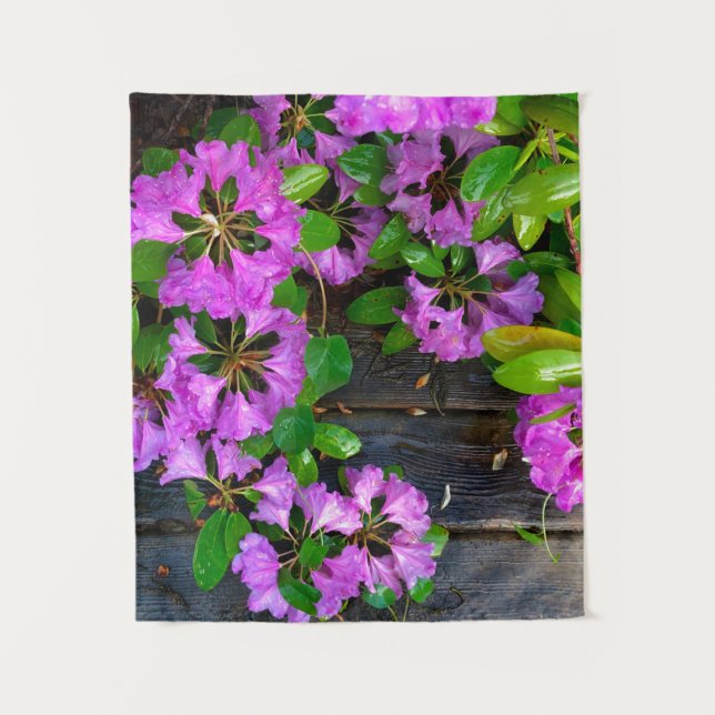 Elegant pink florals pink azaleas pink flowers tapestry (Front)