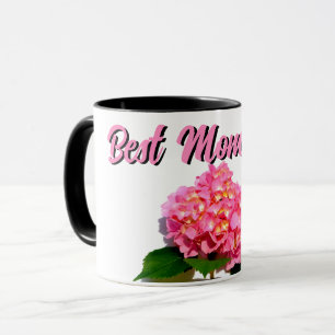 Elegant pink florals pink hydrangea mug