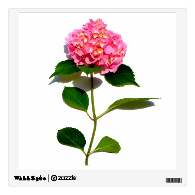 Elegant pink florals pink hydrangea  wall sticker (Front)