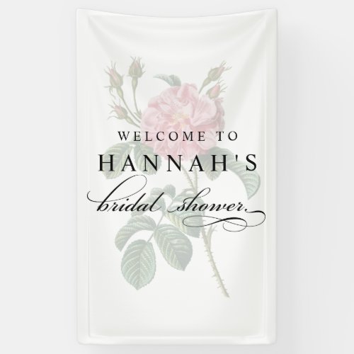 Elegant Pink Flower Bridal Shower Banner