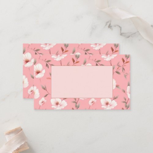 Elegant Pink Flower Guest Name Place Cards