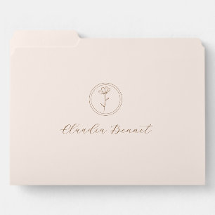 Elegant Pink Flower Logo & Script Name File Folder