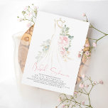 Elegant Pink Flowers And Greenery Bridal Shower Invitation at Zazzle