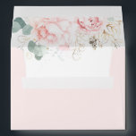 Elegant Pink Flowers and Greenery Pastel Tones Envelope<br><div class="desc">Soft pink roses and peony elegant envelopes</div>
