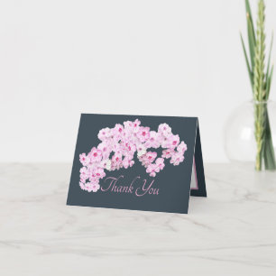 Elegant Pink Flowers Chic Bouquet Thank You Card